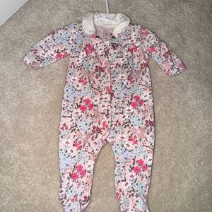 GAP Floral Kids Footie - Pink and Blue